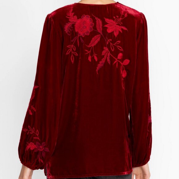 Johnny Was Junie Velvet Relaxed Blouse Size Medium NWT - Picture 3 of 5